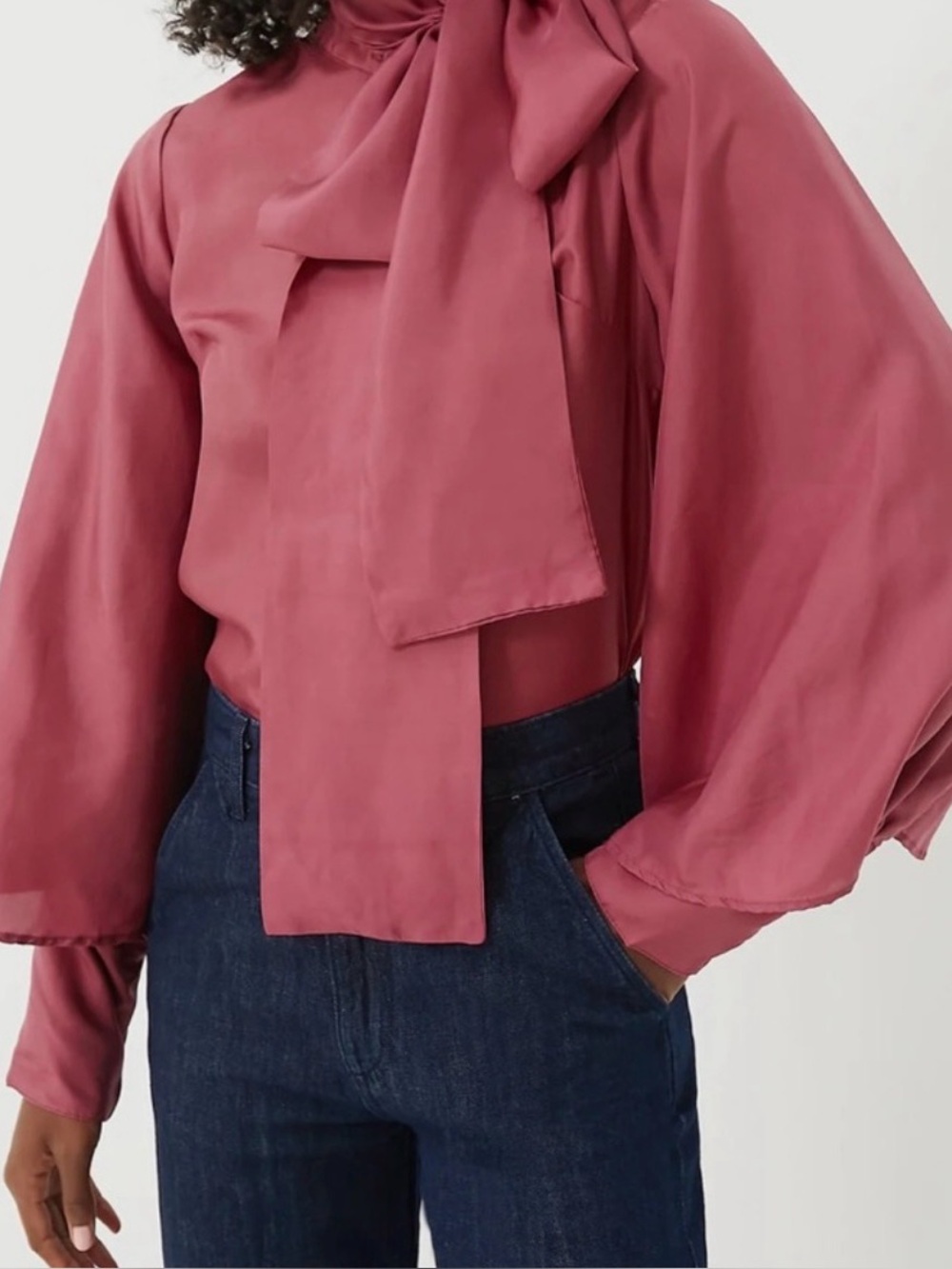 Mille plum washed silk Gigi top